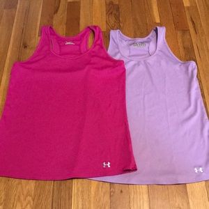 Two Under Armour workout tanks. Both XL.